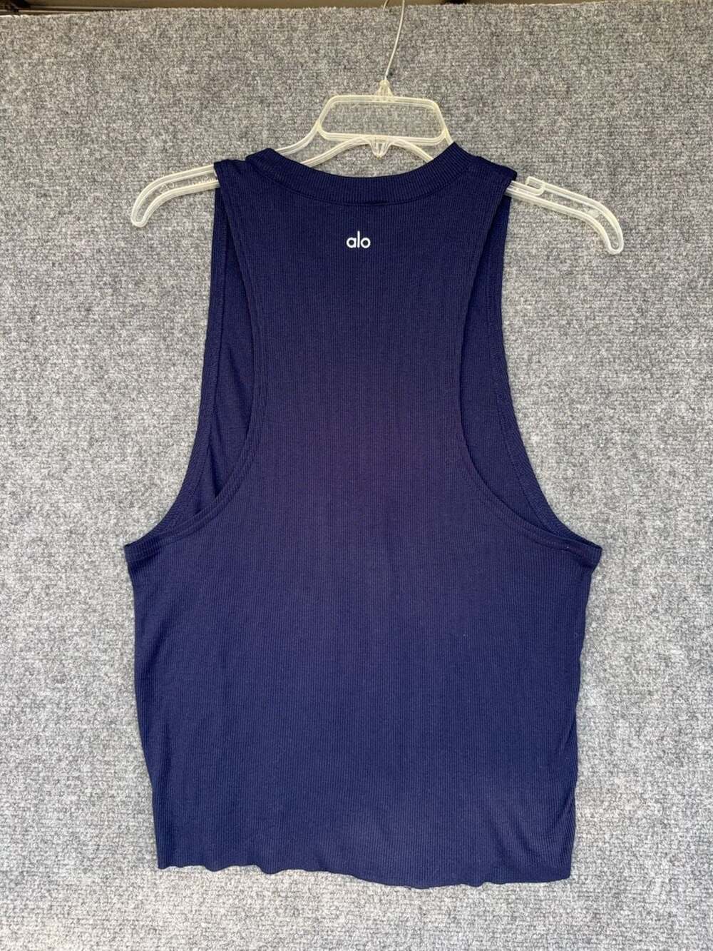 Alo Yoga Ribbed Muscle Tank Top Navy Blue - Picture 2 of 5
